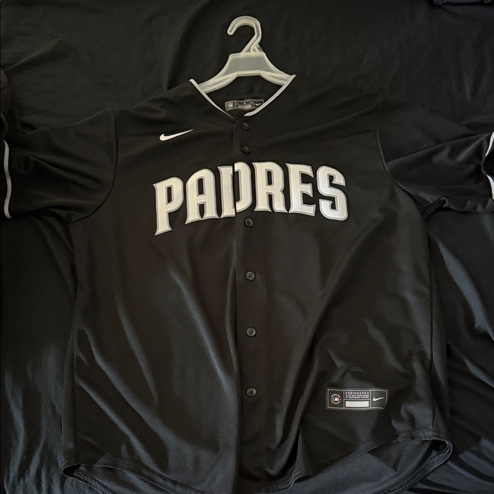 Nike Black Padres Jersey with White Details